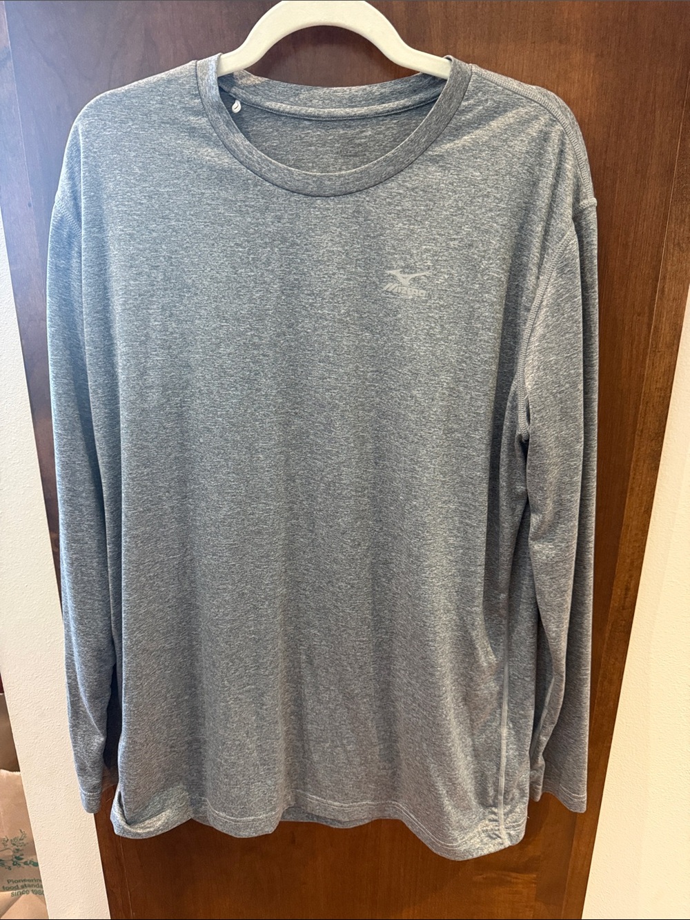 Mizuno Men's Long-Sleeve Athletic Tee - Heather Blue-Gray